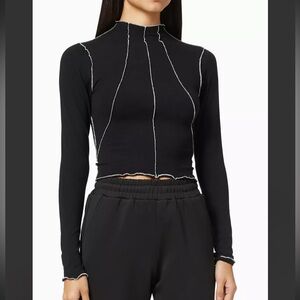 Good American Black Long Sleeve Top